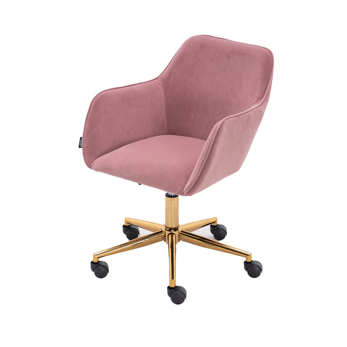 Modern Velvet Home Office Chair - Pink