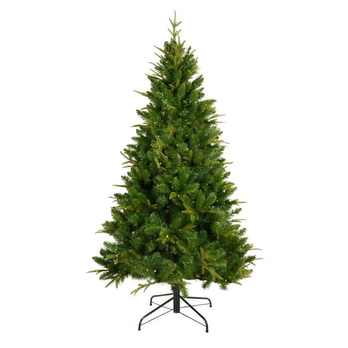 6-FT PVC Christmas Tree with 1079 Tips,260LED - Green