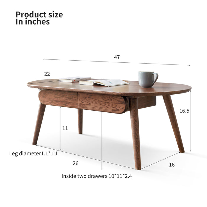 Capsule Centre table with drawers for Study and Work from home - Oak