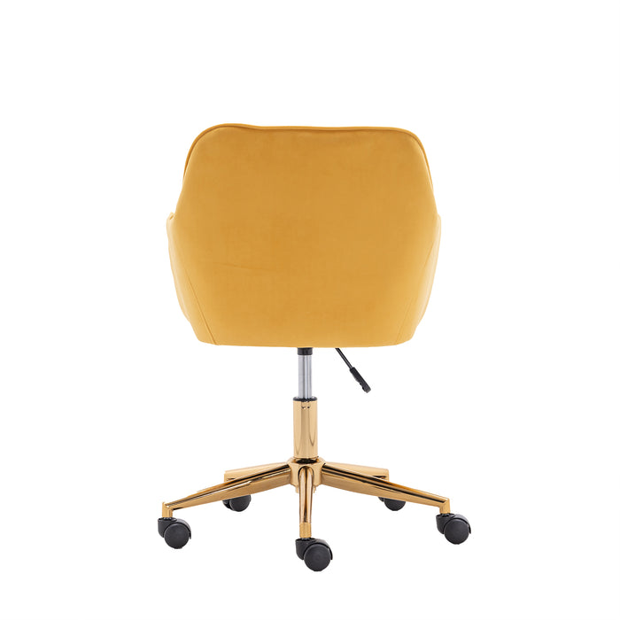 Modern VelvetHome Office Chair - Yellow