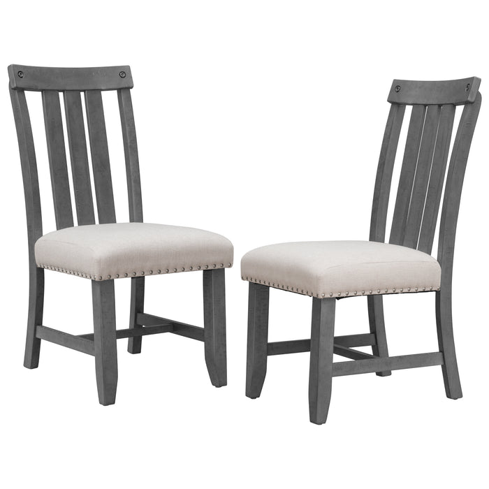 Fabric Upholstered Dining Chairs - Set of 2 (Gray)