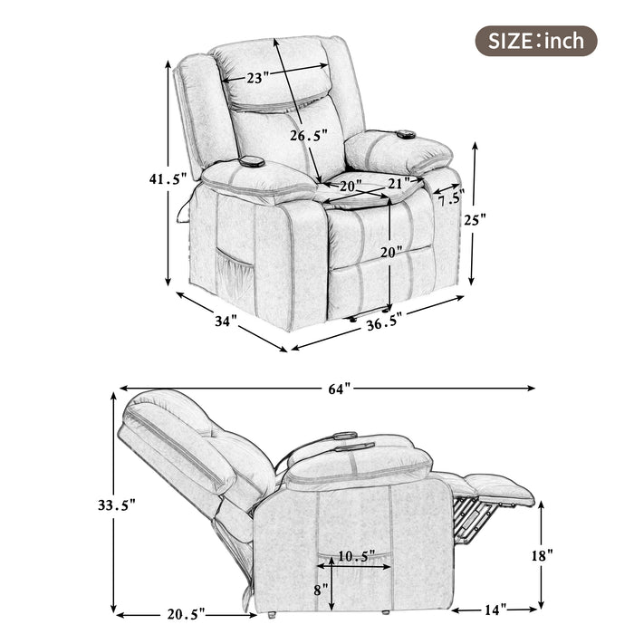 Power Lift Chair with Adjustable Massage Function