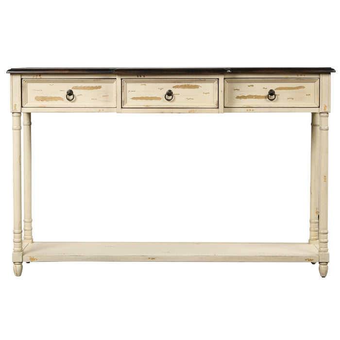 Console Table with Drawers - (Beige)