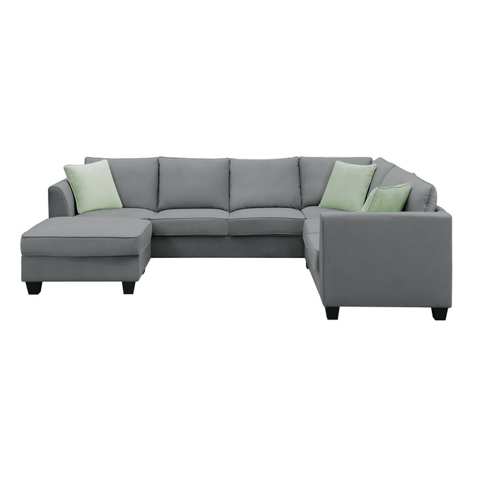 7 Seats Modular Sectional Sofa with Ottoman - Grey