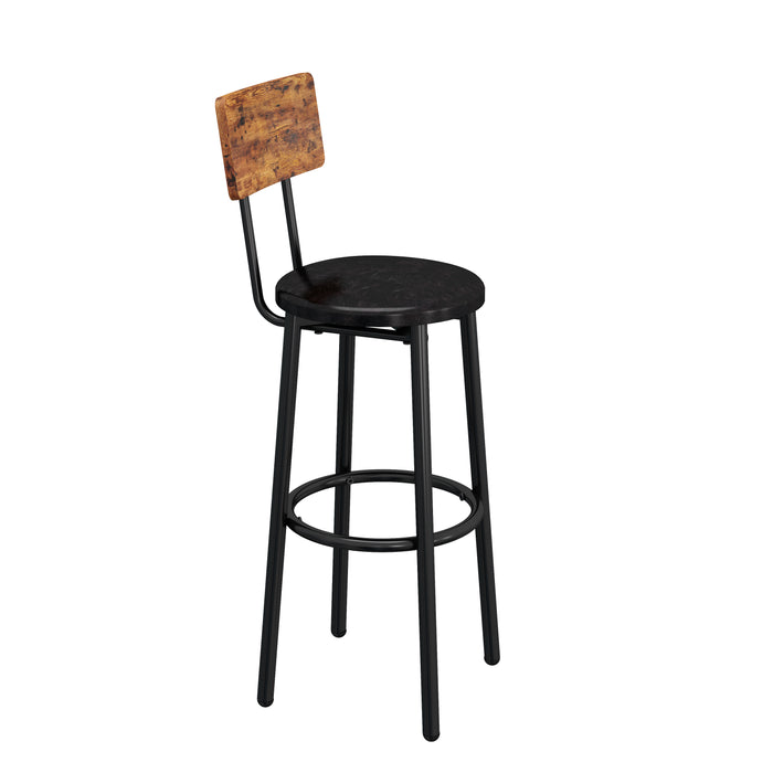 5- Piece Bar Table Set - Rustic Brown