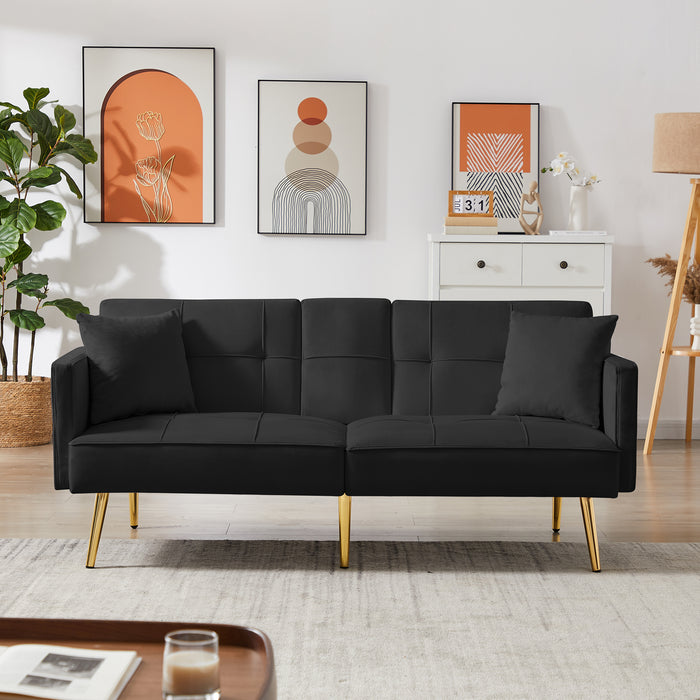 Velvet Sofa Bed - Black