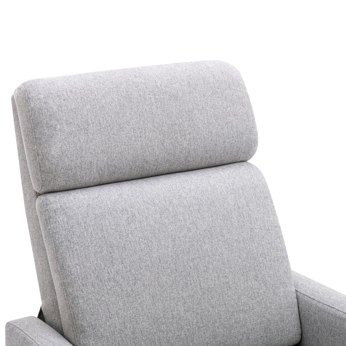 Set of 2 - Framed PU Leather Recliner Chair - Gray