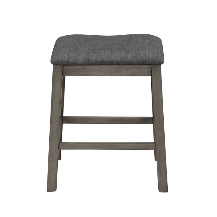 3-Piece Dining Table with Padded Stools - Dark Gray