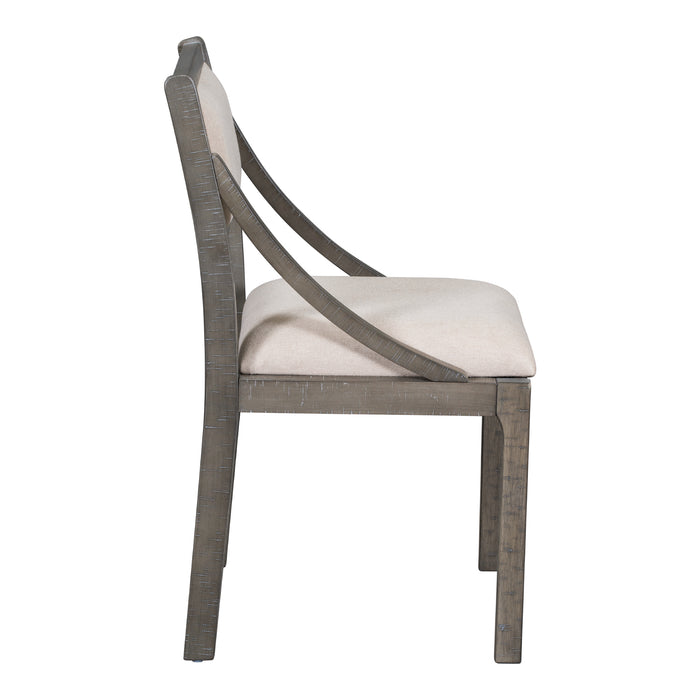 Retro Wood Dining Chairs Set of 2 (Gray)