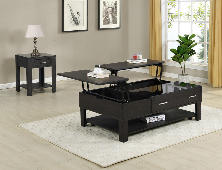 Stylish coffee table and end table  with Liftable Tabletop - Grey