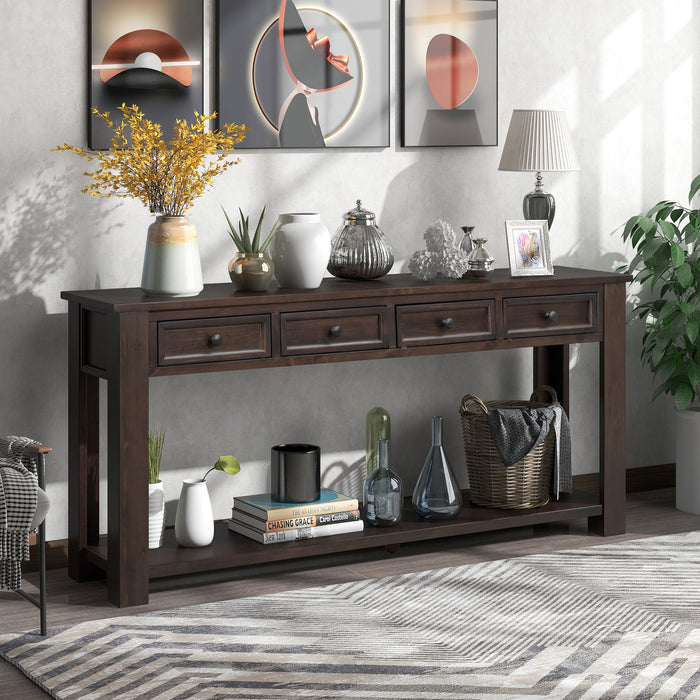 Console Table/Sofa Table with Storage Drawers - Espresso