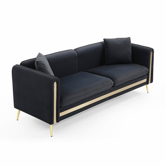 Modern Velvet Sofa - Black