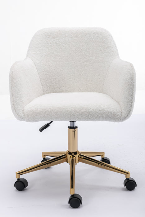 Modern Teddy Fabric Home Office Chair - White