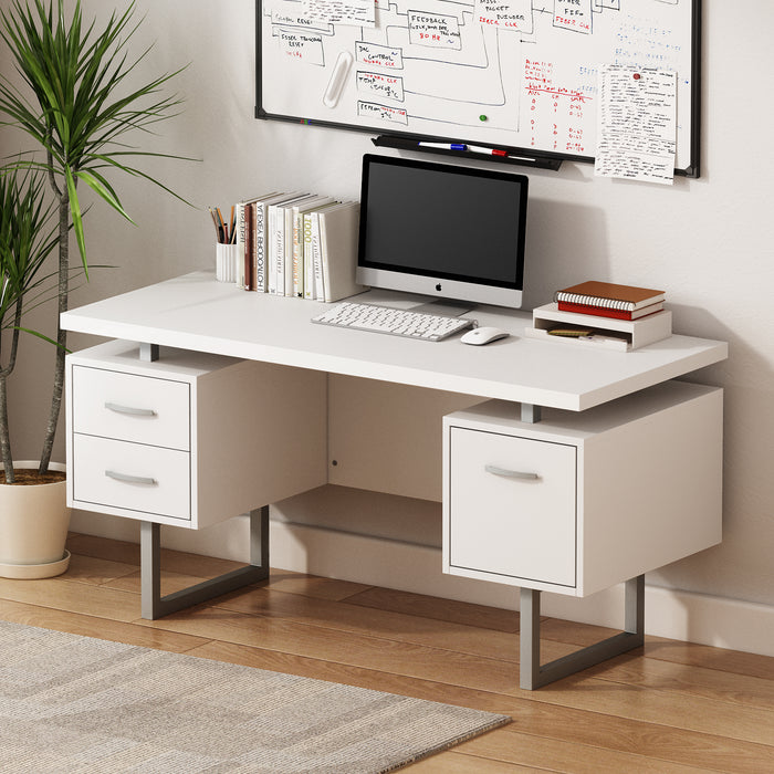 White Study Writing Home Office Desk