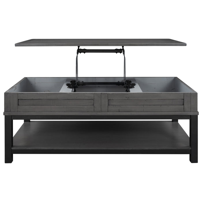 Lift Top Coffee Table with Inner Storage  Space and Shelf