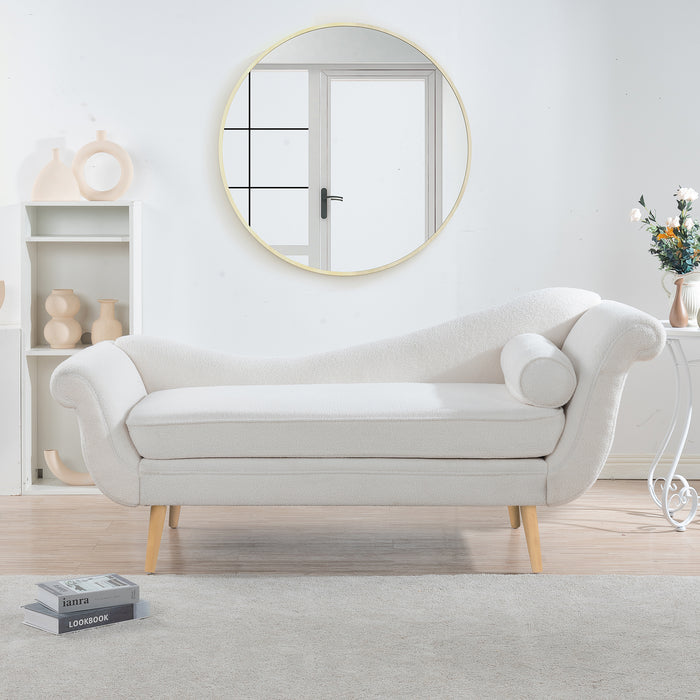 Chaise Lounge with Scroll Arms - White