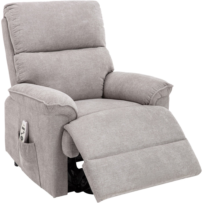 Deluxe Power Lift Recliner with Massage and Heat Function,Light Gray