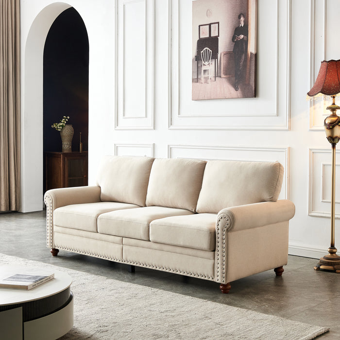 Rolled Arm Sofa - Beige