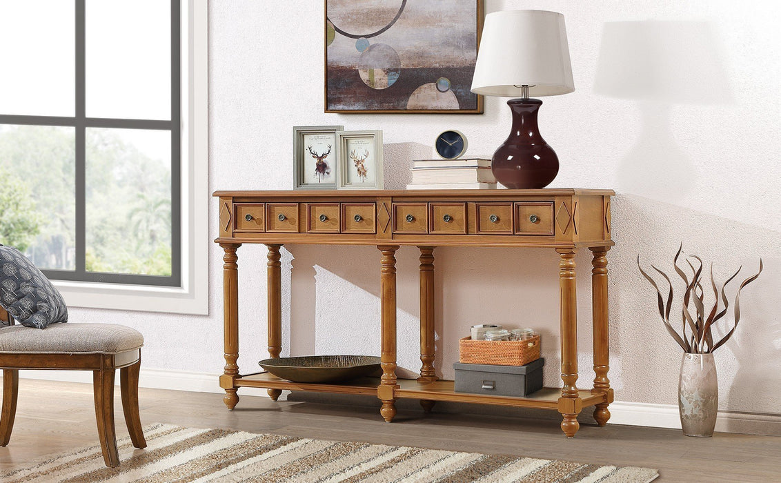 Retro Console Entryway Table - Brown