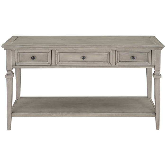 Classic Retro Style Console Table - Brown Wash