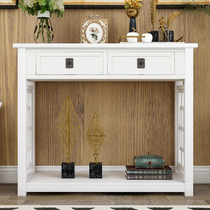 Entryway Accent Sofa Table - White