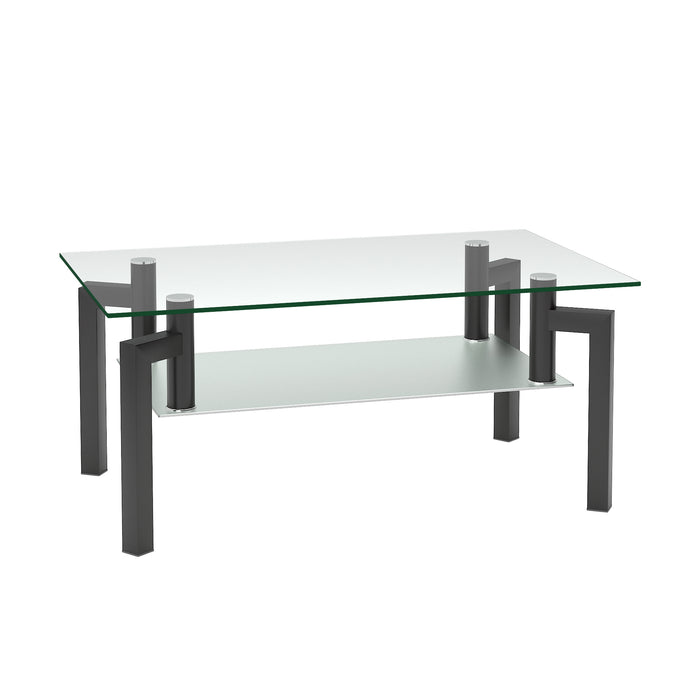 Rectangle Black Glass Coffee Table