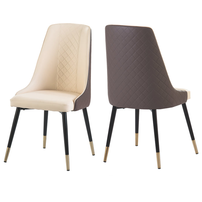 Dining Chairs Set of 2, PU Leather (Brown)