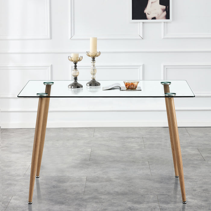 Modern Minimalist Rectangular Glass Dining Table