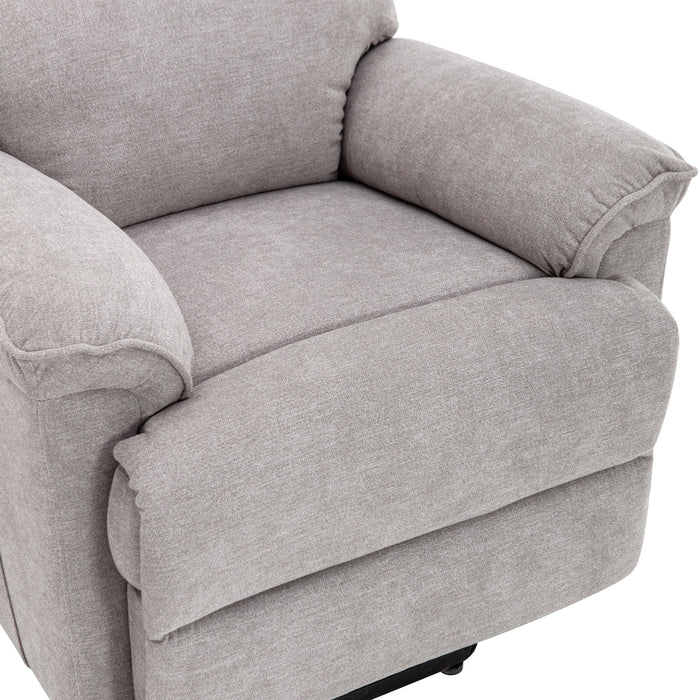 Deluxe Power Lift Recliner with Massage and Heat Function,Light Gray