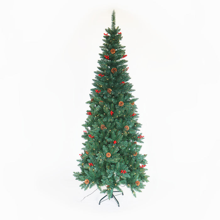 7.5ft Christmas Tree with foldable metal stand - Green