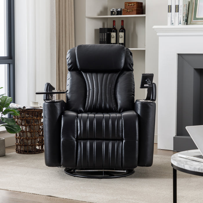 270° Power Swivel Rocker Recliner,Black