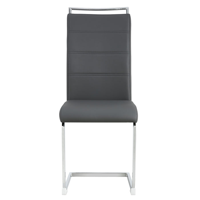 Modern Dining Chairs (Set of 4) ( Gray+PU)