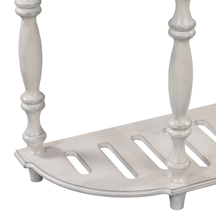 Modern and Contemporary Curved Console Table  for Hallway Living Room Bedroom - Antique White