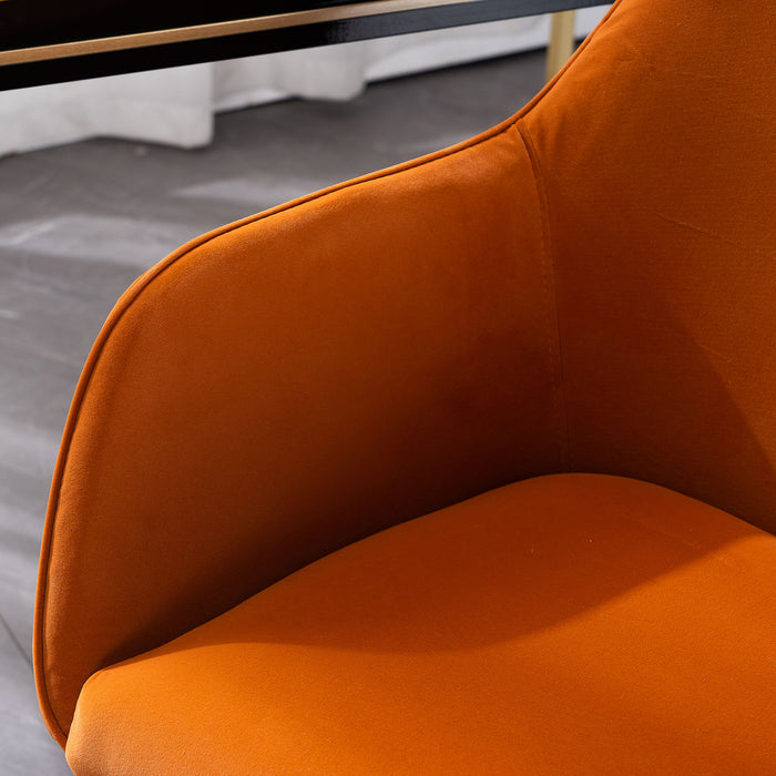 Modern Velvet Home Office Chair - Orange