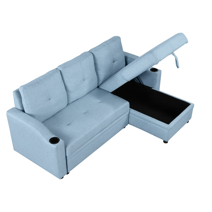 Modern Pull Out Sofa Bed - Blue