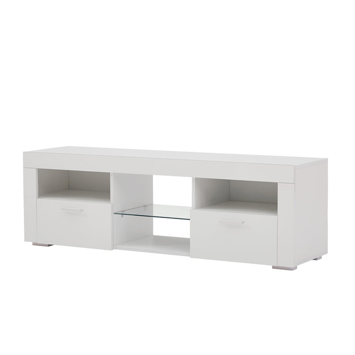 White morden TV Stand with LED Lighte:WHITE