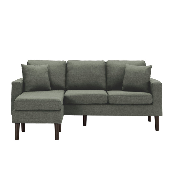 SECTIONAL SOFA LEFT HAND FACING WITH 2 PILLOWS - DARK GREY