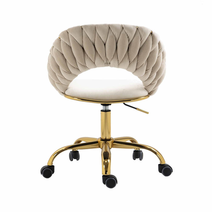 Adjustable Office Swivel Chair - Ivory