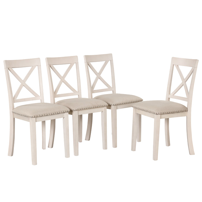 5 Piece Modern Dining Table Set - White