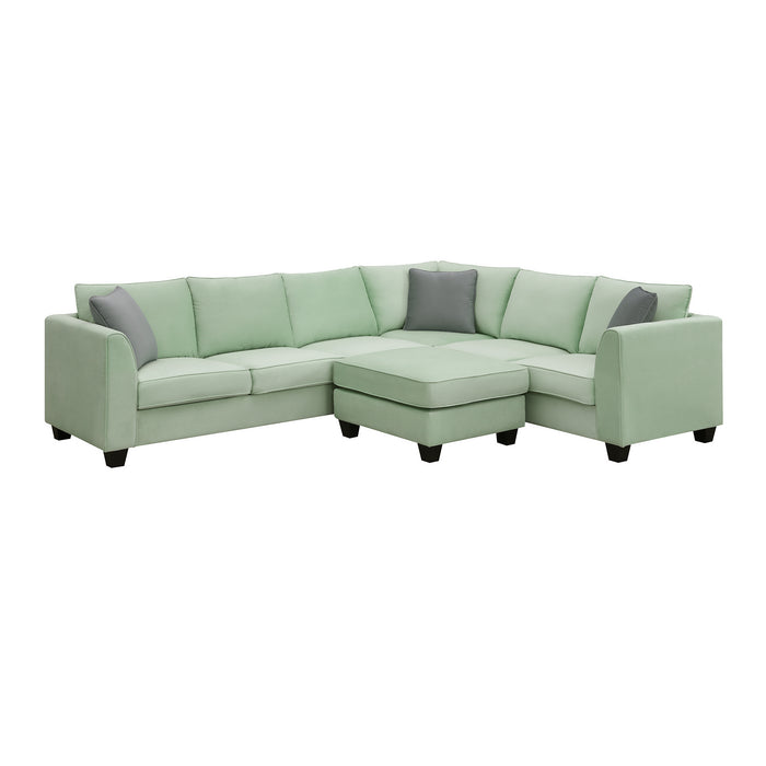 7 Seats Modular Sectional Sofa with Ottoman - Green