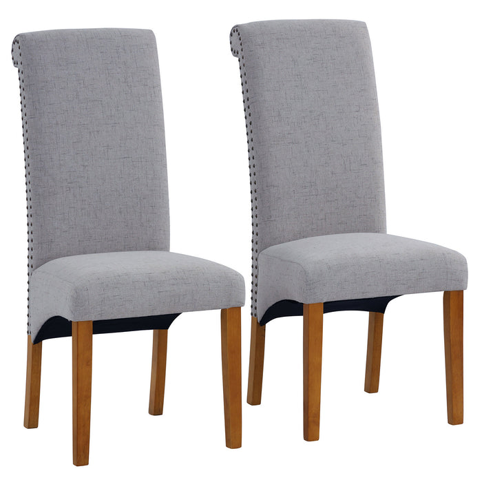 Uphostered  Dining Chairs w/Wood Legs (Set of 2)