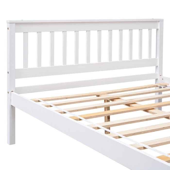 Full Bed frame with a Nightstand , White