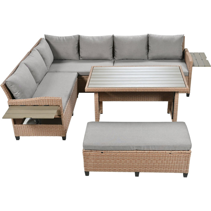 5-Piece Outdoor Patio Set - Brown