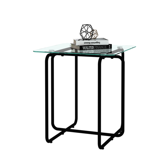 Modern Tempered Glass Coffee Table End Table Side Table for Living Room,bedroom, Transparent