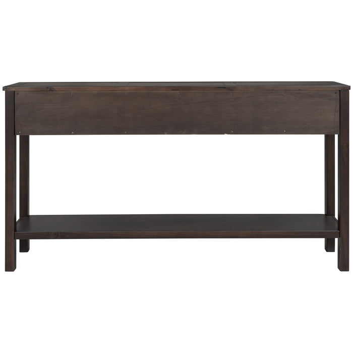 Rustic Entryway Console Table - Espresso