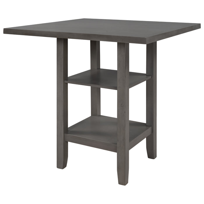 5-Piece Wooden Counter Height Dining Set - Gray