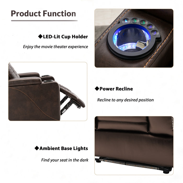 Orisfur. Power Motion Recliner w/Adjustable Headrest