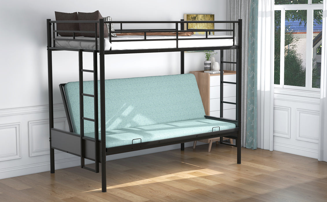 Twin over Full Metal Bunk Bed - Black