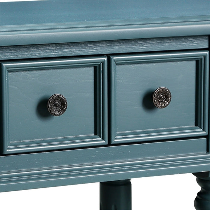 Retro Console Entryway Table - Dark Blue