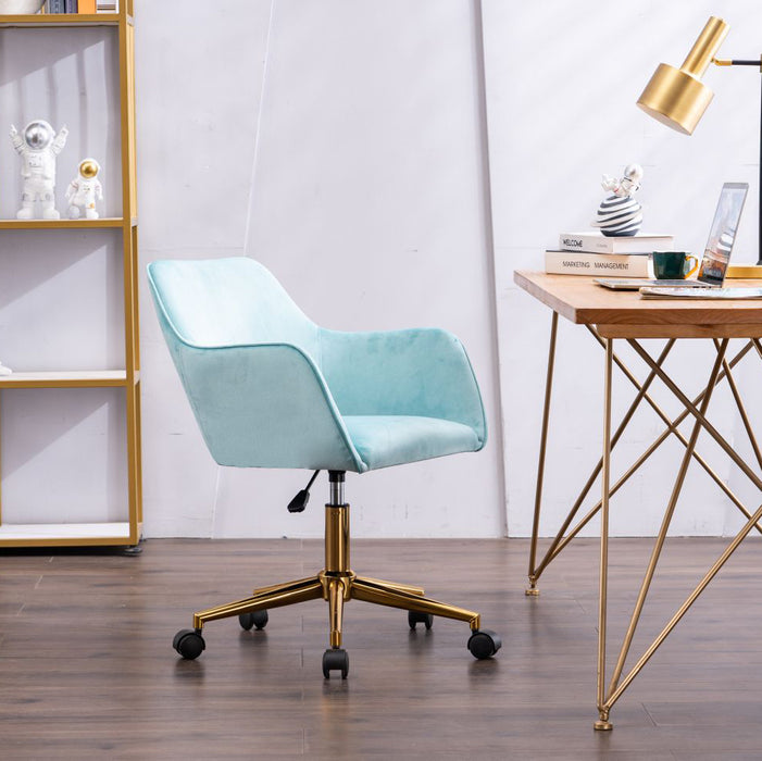 Modern Velvet Home Office Chair - light Blue